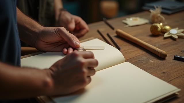 Larawan ng isang artisanong nagtuturo ng paggawa ng paper craft